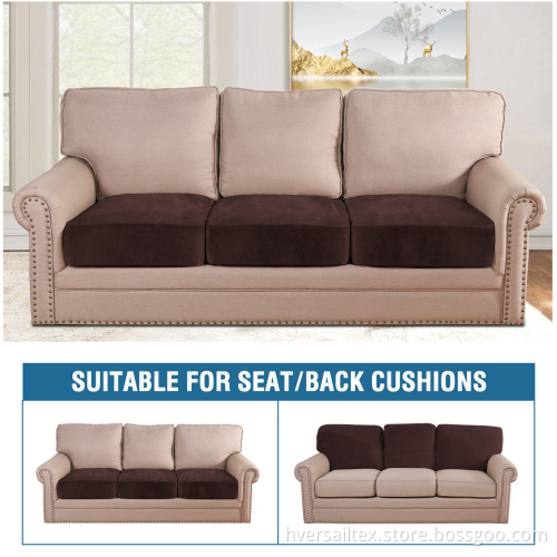 3 Pieces Velvet Individual Couch Cushion Covers
